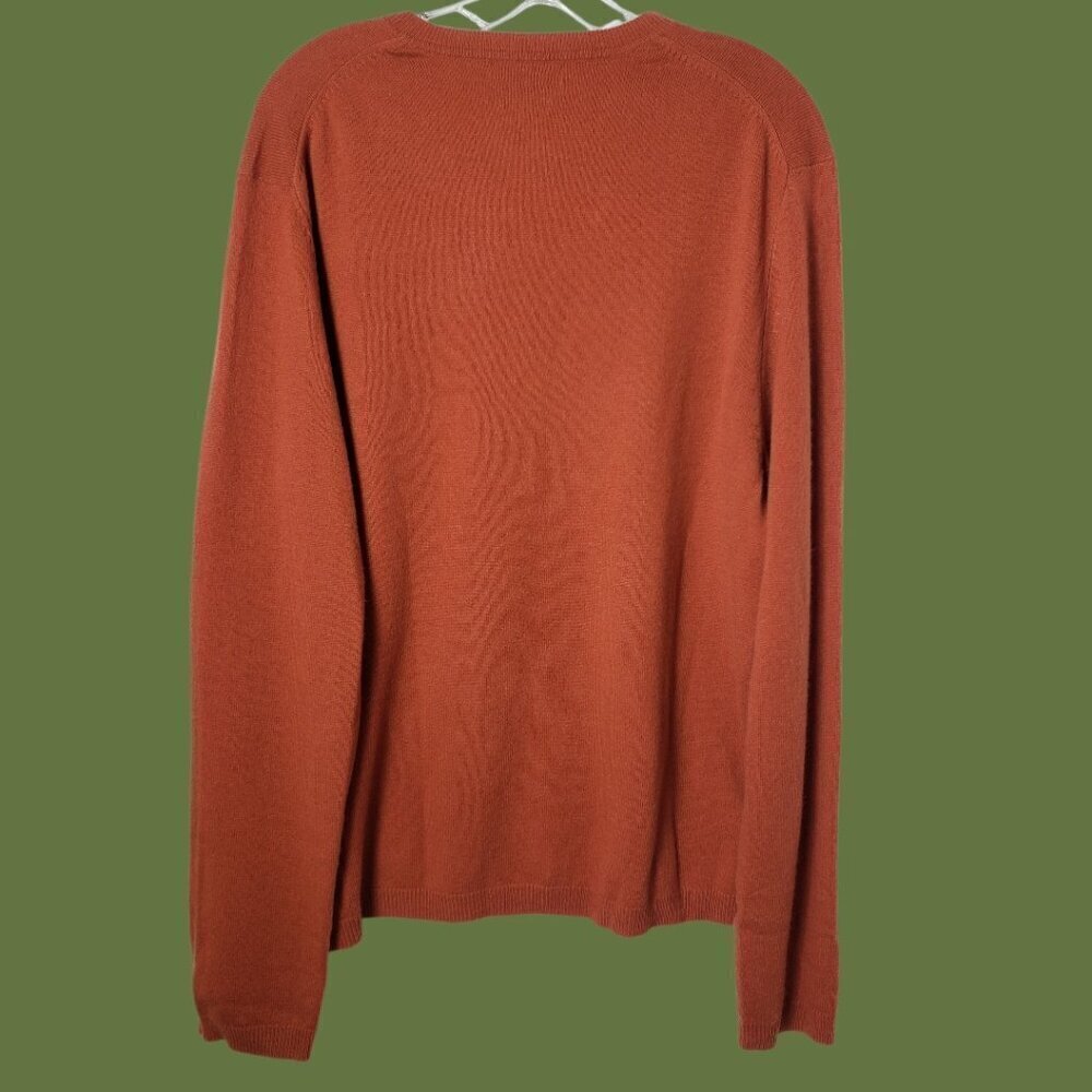 Banana Republic Mens 100% Cashmere V-Neck Sweater Orange Large - Picture 10 of 10